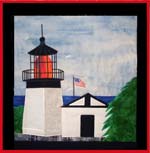 Cape Meares Lighthouse applique quilt pattern from Sentries of Light - Select image to enlarge