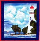 Marblehead Lighthouse applique quilt pattern from Sentries of Light - Select image to enlarge